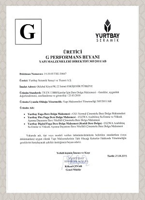 TS EN 13888 G Beyanı 2015