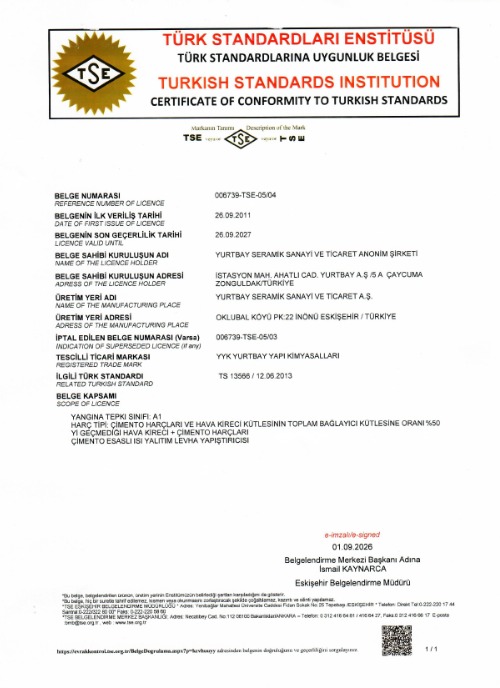 TS 13566 Isı Yalıtım Levhası Yapıştırıcısı 2026